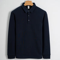 Fleece-lined Thickened Cotton Stretch Keep Warm Polo Shirt Men